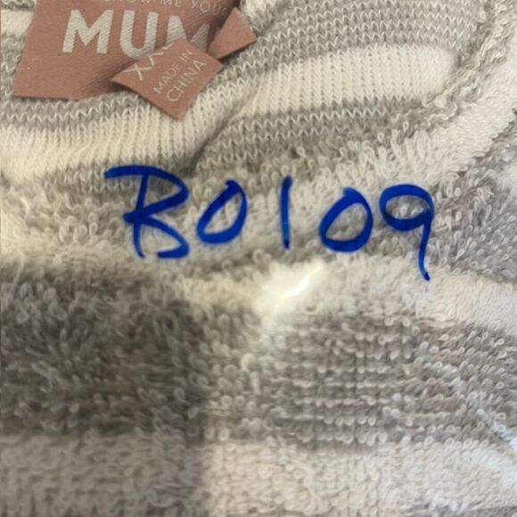 Show Me Your MuMu Sittin Around Snuggle Top Gray White Stripe Crewneck Size XXL - Picture 10 of 10